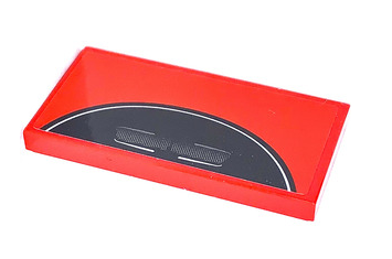 Tile 2 x 4 with Black Lid Pattern (Sticker) - Set 75890