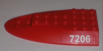 Aircraft Fuselage Aft Section Curved Top 6 x 10 with '7206' Pattern on Both Sides (Stickers) - Set 7206