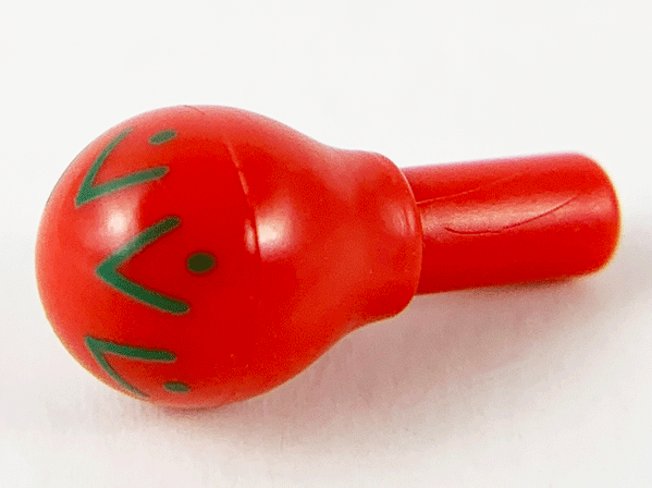Minifigure, Utensil Musical Instrument, Maraca with Green Geometric Pattern - Wide Print