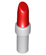 LEGO onderdeel Minifigure, Utensil Lipstick with Light Bluish Gray Handle Pattern (93094pb01)