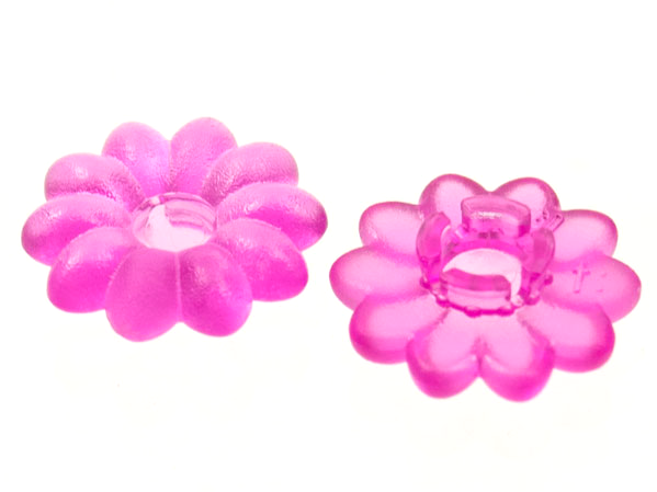 LEGO part Clikits, Icon Flower 10 Petals 2 x 2 Small with Pin, Frosted (Solid and Transparent Colors) 45456