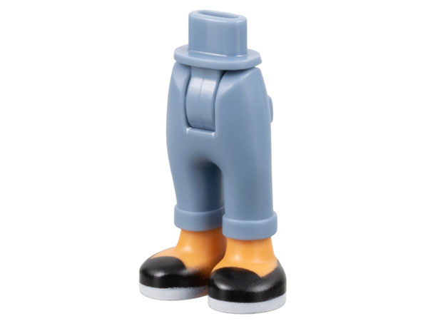 Mini Doll Hips and Trousers with Back Pockets and Cuffs with Nougat Ankles and Black Shoes with White Soles Pattern - Thick Hinge
