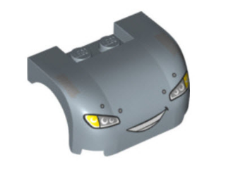 LEGO part Vehicle, Mudguard 3 x 4 x 1 2/3 Curved with Front with Headlights, Yellow Blinkers and Smile with Teeth Pattern 93587pb14