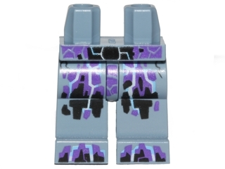 LEGO part Hips and Legs with Black and Dark Purple Rock Veins Pattern 970c00pb0674
