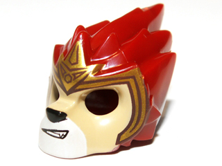 Minifiguur, Hoofddeksel Masker Leeuw met Tan Gezicht en Goud Kroonpatroon
