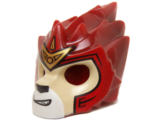 Minifiguur, Hoofddeksel Masker Leeuw met Tan Gezicht en Goud Kroon Klein Patroon