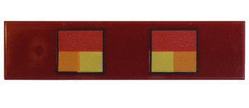 Tile 1 x 4 with Red, Orange and Yellow Squares Minecraft Magma Cube Eyes Pattern
