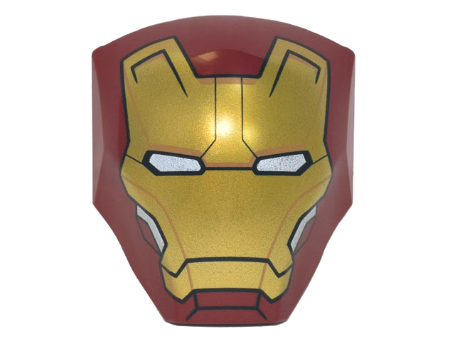 Large Figure Armor, Smooth with 2 x 2 Round Brick Attachment with Iron Man Gold Face Plate Pattern