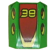 Slope, Curved 2 x 2 Lip with '38' Pattern