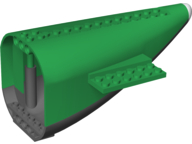 Aircraft Fuselage Aft Section Curved with Dark Bluish Gray Base