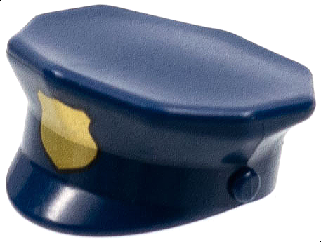 Minifigure, Copricapo Cappello, Polizia con Stemma Oro