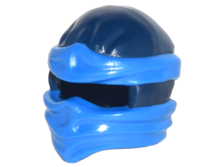 Minifigure, Copricapo Ninjago Wrap Tipo 2 con Wrap Blu Stampati e Motivo Nodo