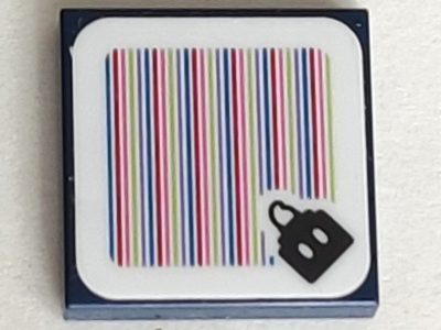Tile 2 x 2 with Super Mario Scanner Code Bob-omb Pattern (Sticker) - Sets 71396 / 71408