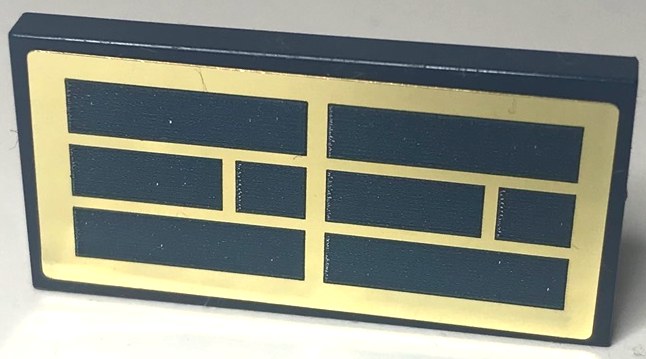 Tile 2 x 4 with Dark Blue and Gold Solar Panel Pattern (Sticker) - Set 60350