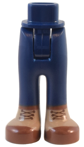 Mini Doll Hips and Trousers with Back Pockets with Dark Tan and Reddish Brown Boots with Laces Pattern - Thick Hinge