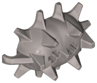 Minifigure, Weapon Spiked Ball Half with 2 Axle Holes