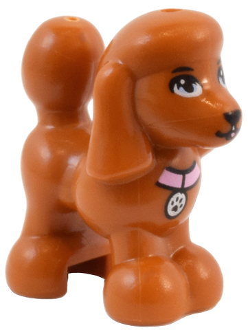 Dog, Friends, Poodle with Bright Light Blue Eyes, Black Nose and Mouth, and Bright Pink Collar with Silver Tag Pattern (Harley)
