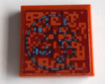 Tile 2 x 2 with Aromatic Hydrocarbon Chemical Formula and 'H2O' Pattern (Sticker) - Sets 60226 / 60228