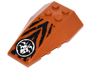 Wedge 6 x 4 Triple Curved with White Chima Mammoth and Black Tiger Stripes Pattern (Sticker) - Set 70146