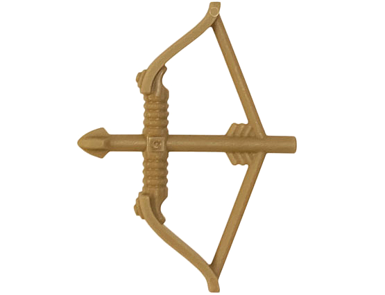 Minifigure, Weapon Bow, Recurve with Wide Flat Limbs, Arrow Drawn