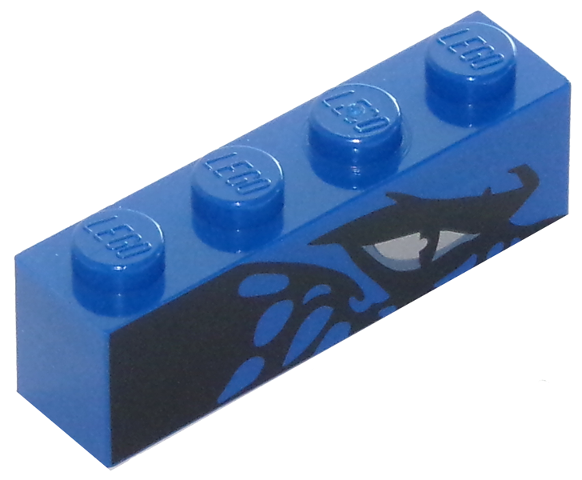 Brick 1 x 4 with Dragon Eye and Scales Pattern Model Right Side