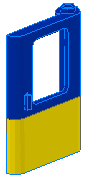 Door 1 x 4 x 5 Train Right, Thin Support at Bottom with Yellow Bottom Half Pattern