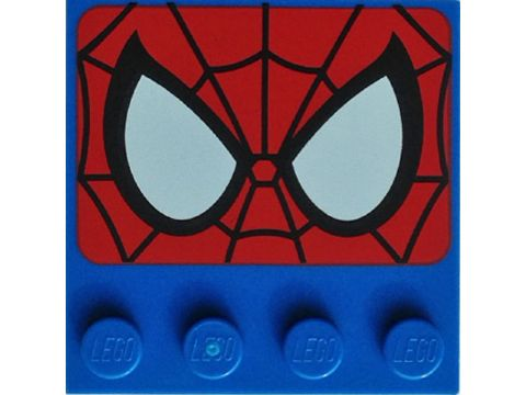 Tile, Modified 4 x 4 with Studs on Edge with Spider-Man Eyes Pattern