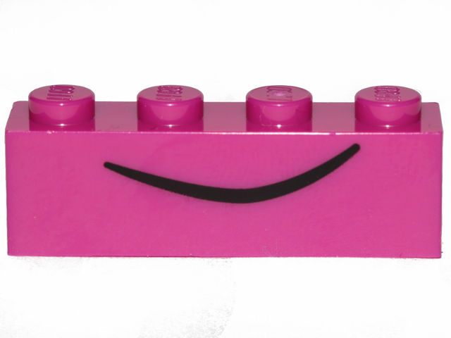 Brick 1 x 4 with Black Curved Line Pattern (Queen Watevra Wa'Nabi Mouth)
