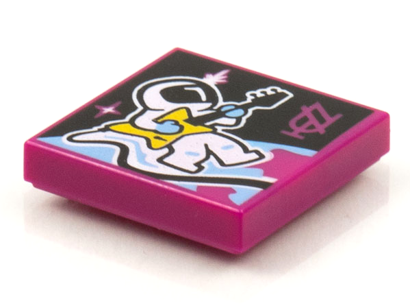 Tile 2 x 2 with BeatBit Album Cover - Astronaut Playing Guitar Pattern