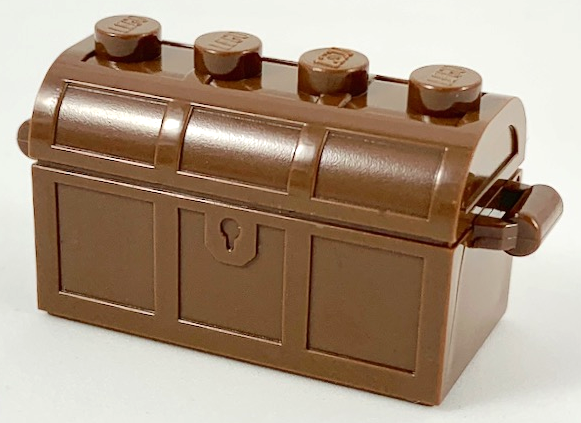 Container, Treasure Chest with Slots in Back and (Same Color) Thick Hinge Curved Lid (4738a / 4739a)