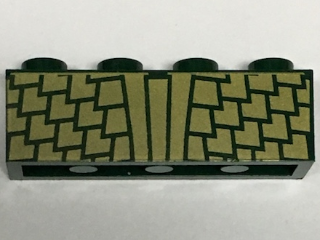 Brick 1 x 4 with Gold Scales Pattern