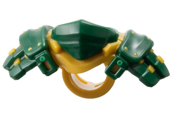 Minifigure Armor Shoulder Pads and Wrap with Molded Pearl Gold Rivets and Scabbard for 2 Katanas Pattern