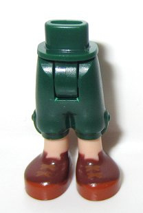 Mini Doll Hips and Trousers Cropped with Light Nougat Legs and Reddish Brown Shoes with Dark Orange Soles and Laces Pattern - Thick Hinge