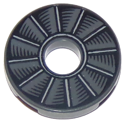 Tile, Round 2 x 2 with Hole with Rotor Blade Pattern