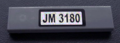 Piastrella 1 x 4 con Nero 'JM 3180' su Sfondo Bianco (Adesivo) - Set 3180