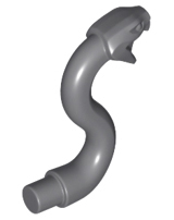 Snake Head with Open Mouth, Fangs and Curved Neck with Bar