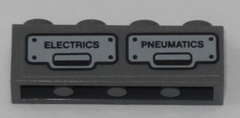 Brick 1 x 4 with 'ELECTRICS' and 'PNEUMATICS' Pattern (Sticker) - Set 60197