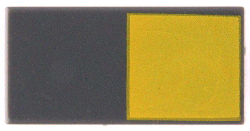 Tile 1 x 2 with Yellow Square Pattern
