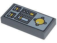 Tile 1 x 2 with Vehicle Control Panel Pattern