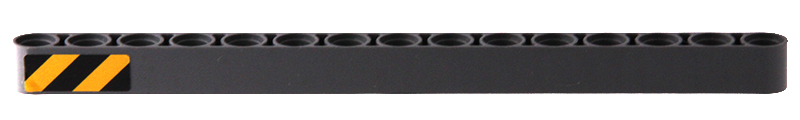 Technic, Liftarm Thick 1 x 15 with Black and Yellow Danger Stripes Pattern Model Right Side (Sticker) - Set 42098