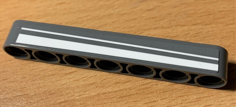 Technic, Liftarm Thick 1 x 7 with 2 White Stripes Pattern Model Right Side (Sticker) - Set 42078