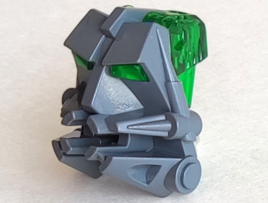 Bionicle Head Connector Block 3 x 4 x 1 2/3 with Trans-Green Eye / Brain Stalk (32553 / 32554)
