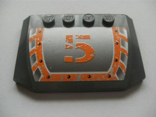 Wedge 4 x 6 x 2/3 Triple Curved with Orange '5' Pattern (Sticker) - Set 8137