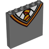 Panel 1 x 6 x 5 with Bright Light Orange and Dark Red V-Neck Collar and Tie and White Undershirt Pattern (Gryffindor Sweater)