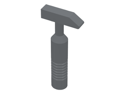 Minifigure, Utensil Tool Cross Pein Hammer - 6-Rib Handle