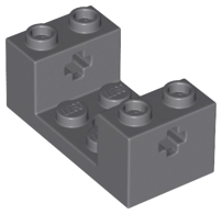 Technic, Brick 2 x 4 x 1 1/3 with Axle Holes and 2 x 2 Cutout