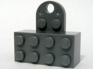 Magnet Brick, Modified 2 x 4 Sealed Base with Extension Plate with 2 Studs and Hole