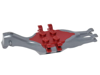 Dinosaur Body Pteranodon, 4 Studs, 6 Clips with Fixed Dark Red Top