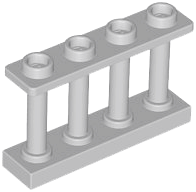 Hek 1 x 4 x 2 Met Spijlen met 4 Studs