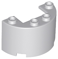 Cylinder Half 2 x 4 x 2 with 1 x 2 Cutout